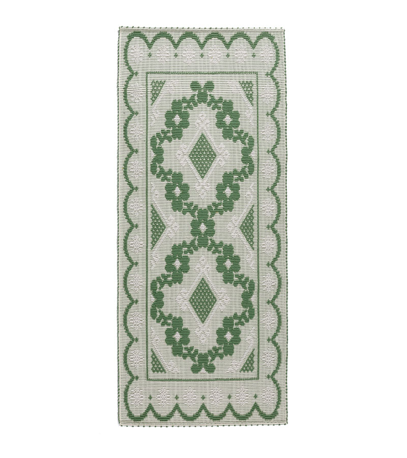 tappeto verde Tappeto fiori cotone - immagine 1
